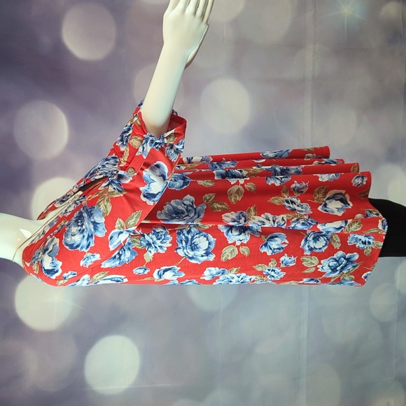 Honeyme Floral 3/4 Sleeve Open Front Cascading Cardigan Size S - Picture 3 of 9